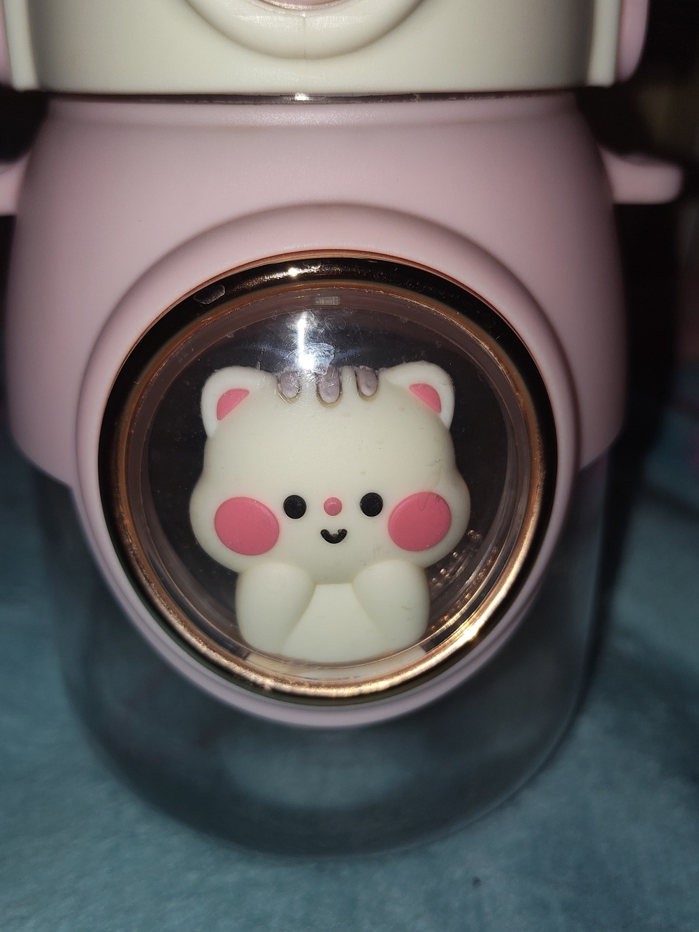 Cute Pink Kawaii Water Bottle with Bear Charm - Picture 3 of 9
